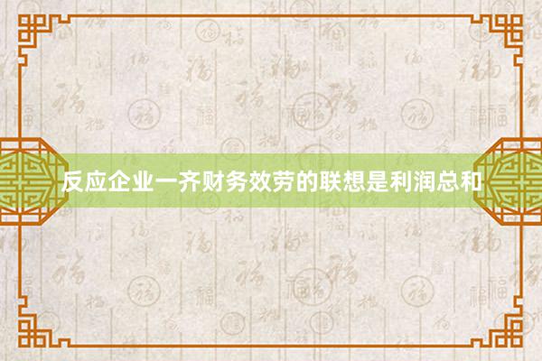 反应企业一齐财务效劳的联想是利润总和