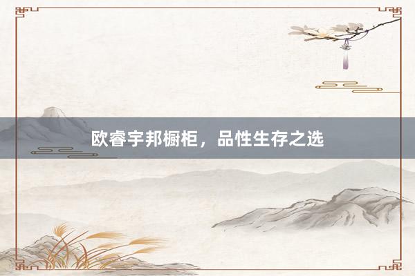 欧睿宇邦橱柜，品性生存之选