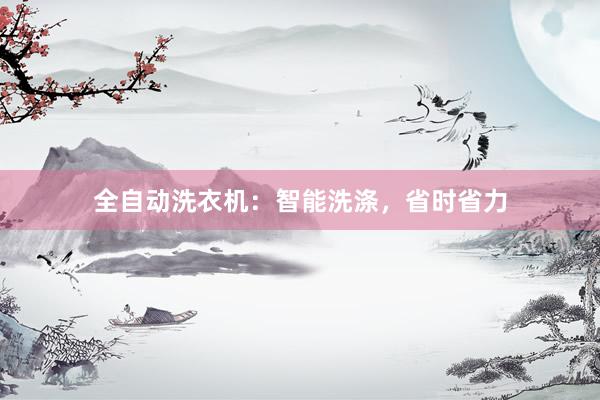 全自动洗衣机：智能洗涤，省时省力